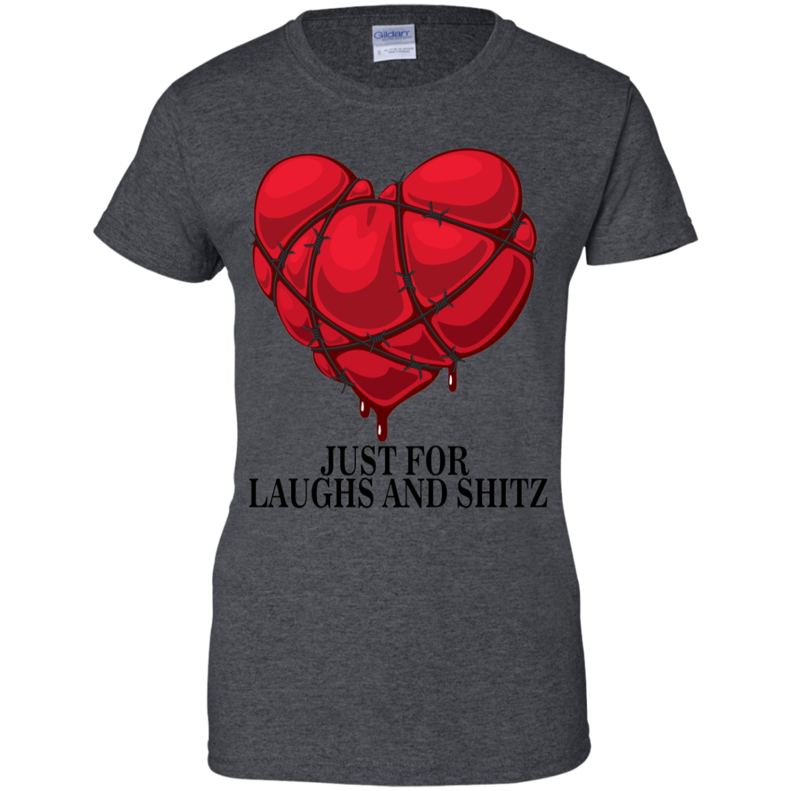 "MY BLOODY HEART Ladies' 100% Cotton T-Shirt in black print