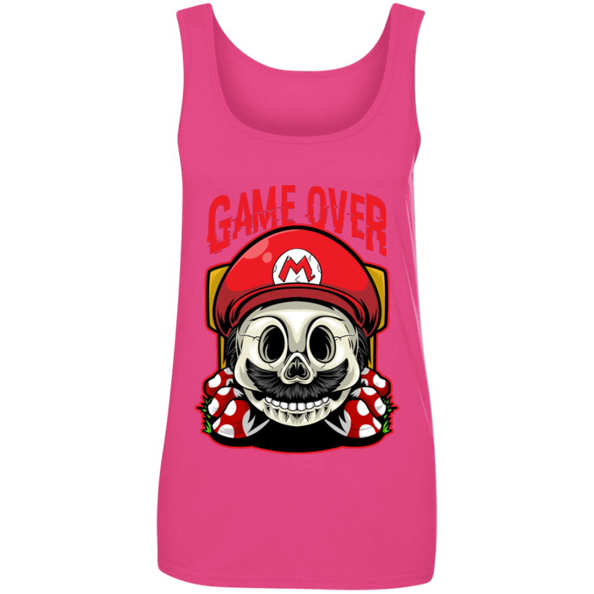 "GAME OVER" Ladies' 100% Ringspun Cotton Tank Top