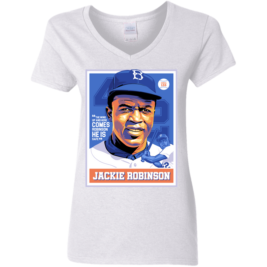 "JACKIE" Ladies' 5.3 oz. V-Neck T-Shirt