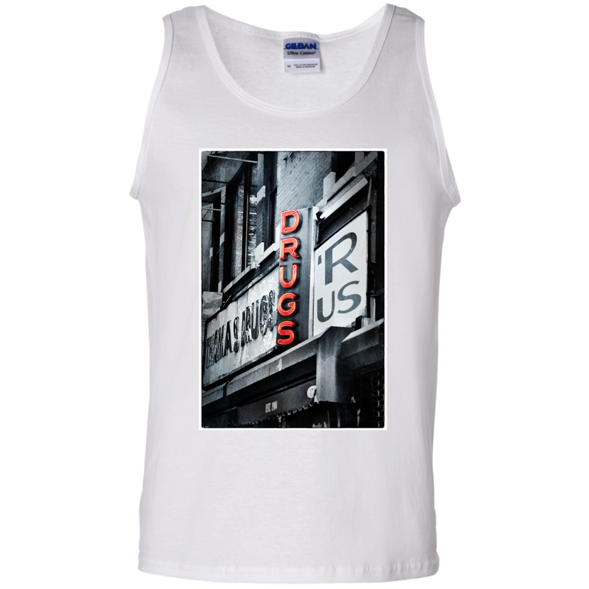 "DRUGS R US" 100% Cotton Tank Top