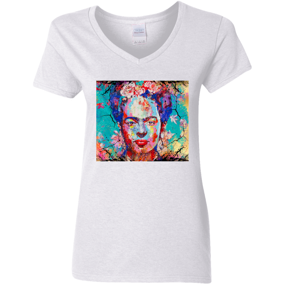 "FRIDA"  Ladies' 5.3 oz. V-Neck T-Shirt