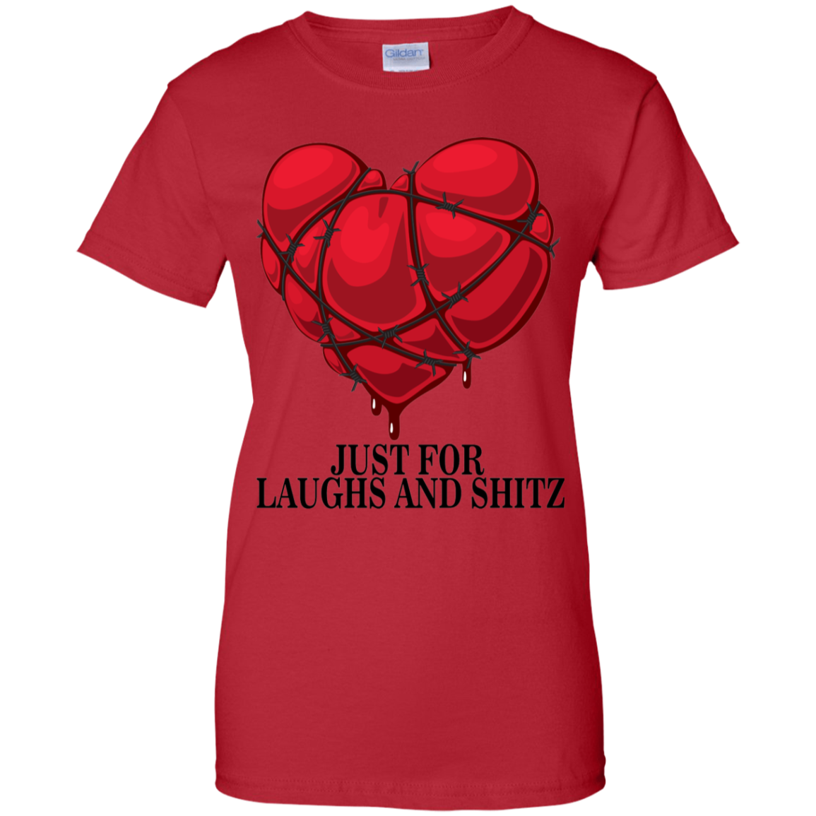 "MY BLOODY HEART Ladies' 100% Cotton T-Shirt in black print