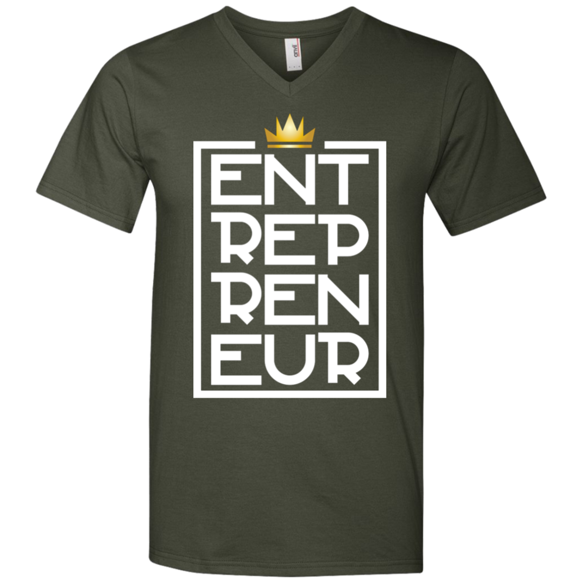 "KING ENTREPRENEUR" Men's Printed V-Neck T-Shirt