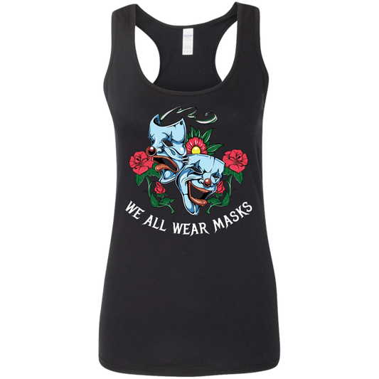 "WE ALL WEAR MASKS" Ladies' Softstyle Racerback Tank