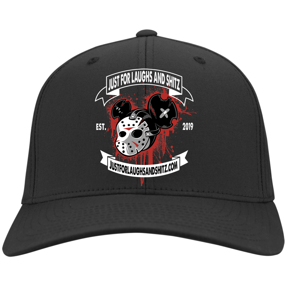 "MICKY MASK" with white banner Twill Cap