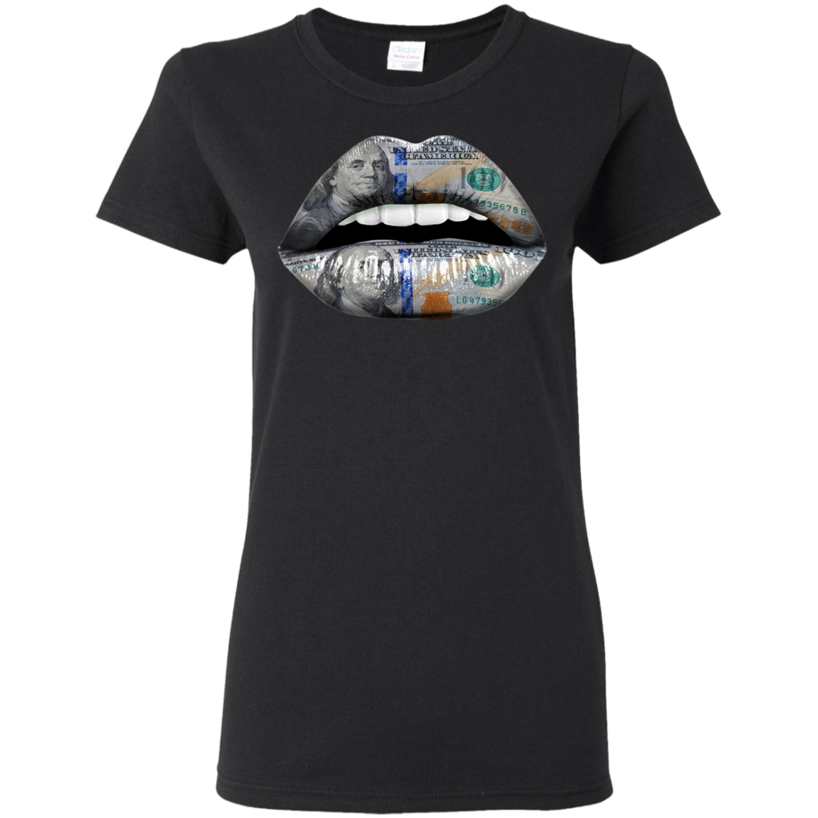 "100 DOLLAR LIPS" Ladies' 5.3 oz. T-Shirt