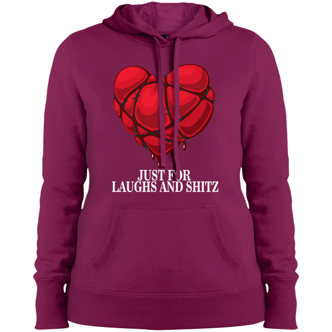 "MY BLOODY HEART" Ladies' Pullover Hooded Sweatshirt in white priint