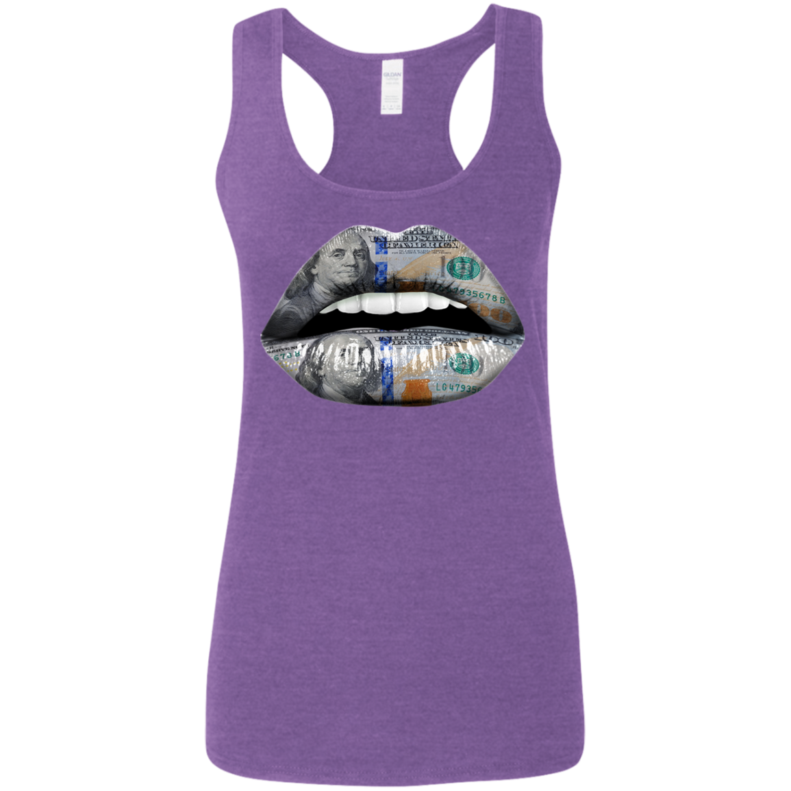 "100 DOLLAR LIPS" Ladies' Softstyle Racerback Tank