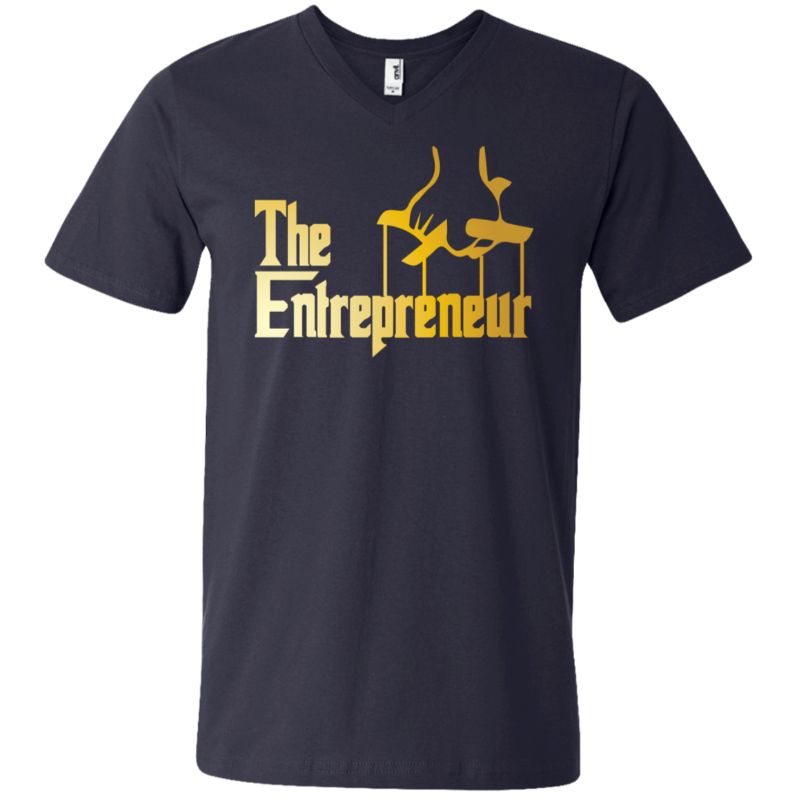 "HANDS OF AN ENTREPRENEUR" Printed V-Neck T-Shirt