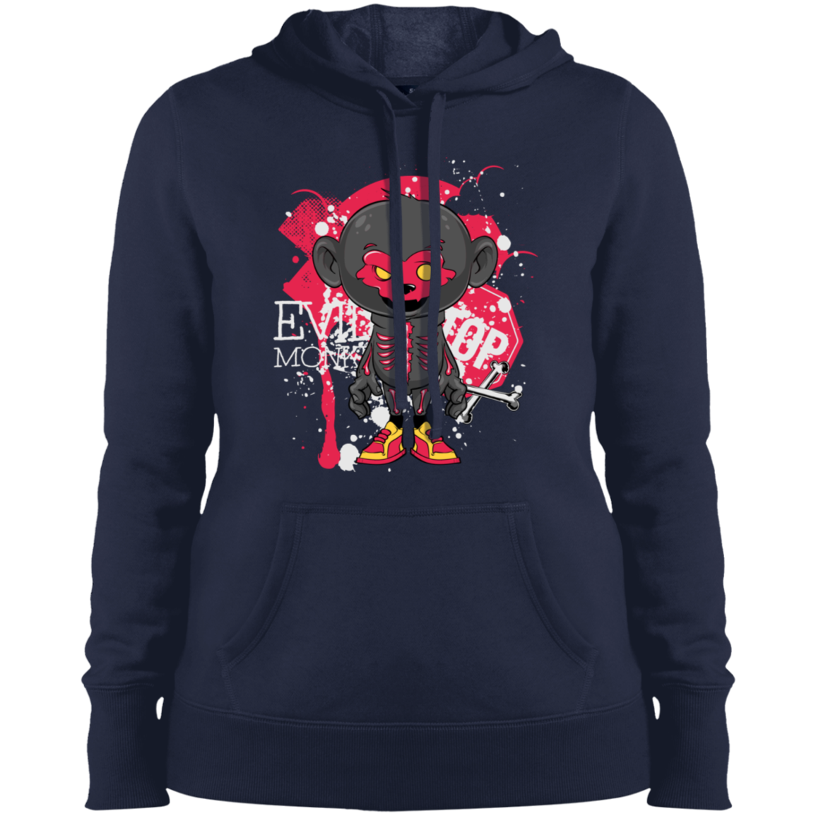 "EVIL MONKEY" Ladies' Pullover Hooded Sweatshirt