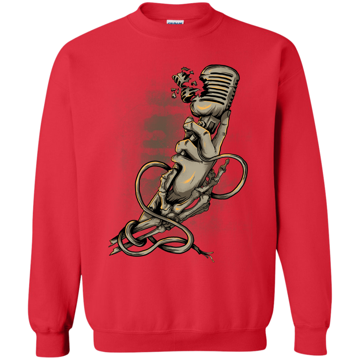 "MICROPHONE FIEND" Crewneck Pullover Sweatshirt  8 oz.