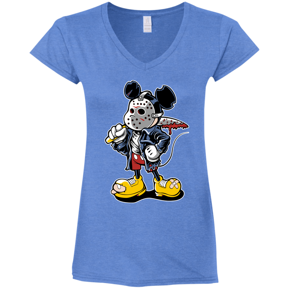 "MANIAC MICKEY" Ladies' Fitted Softstyle 4.5 oz V-Neck T-Shirt