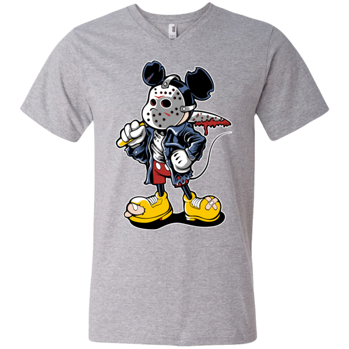 "MANIAC MICKY" Men's Printed V-Neck T-Shirt