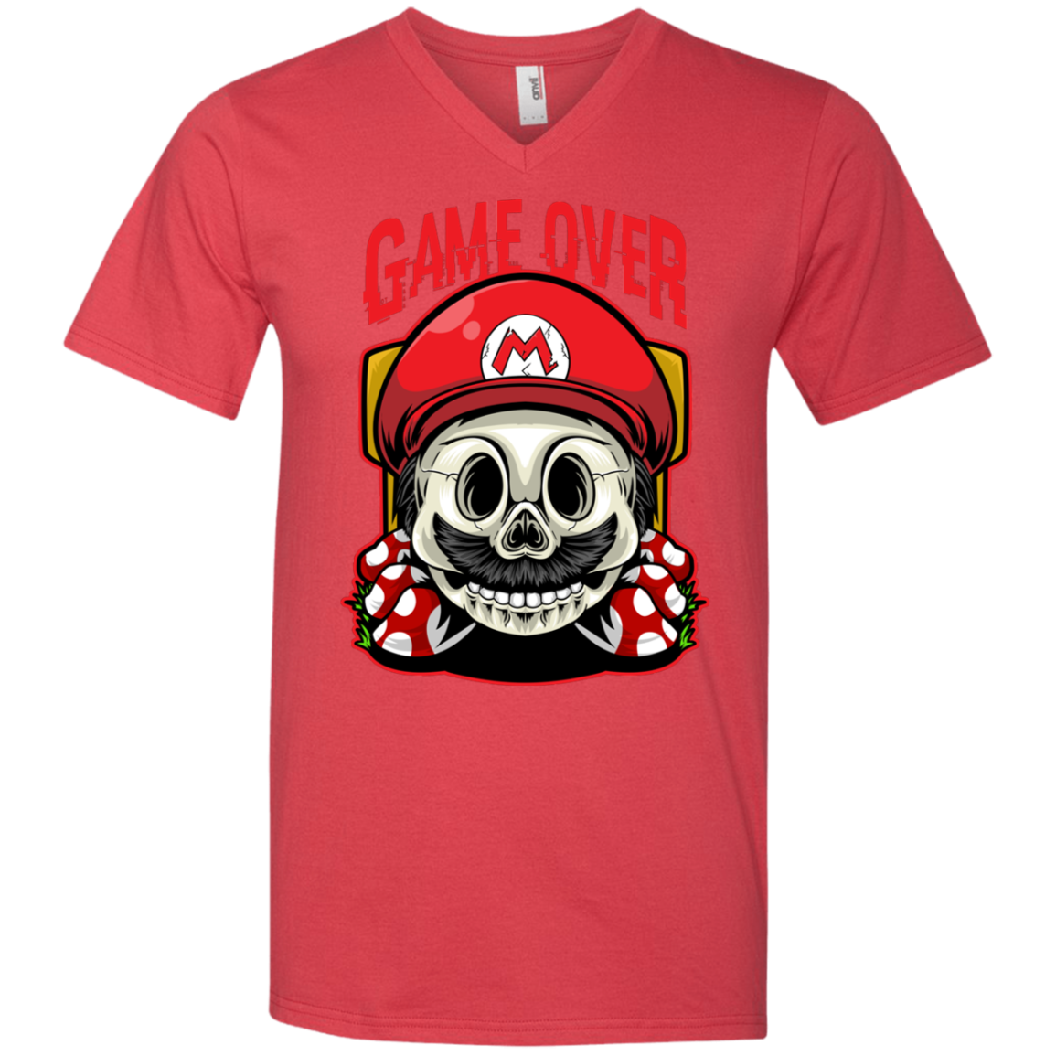 "GAME OVER" Men's Printed V-Neck T-Shirt