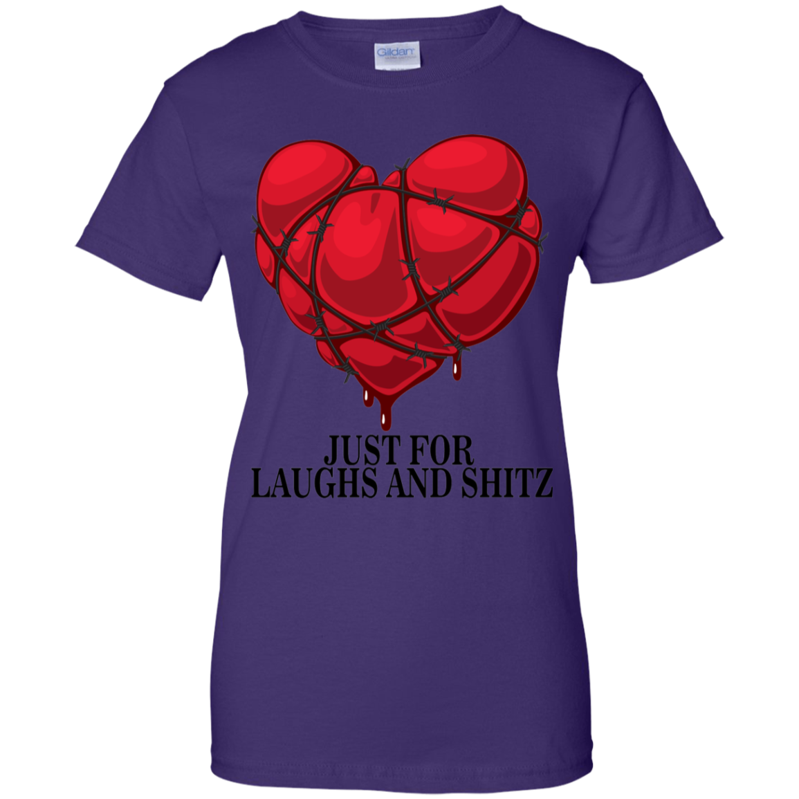 "MY BLOODY HEART Ladies' 100% Cotton T-Shirt in black print