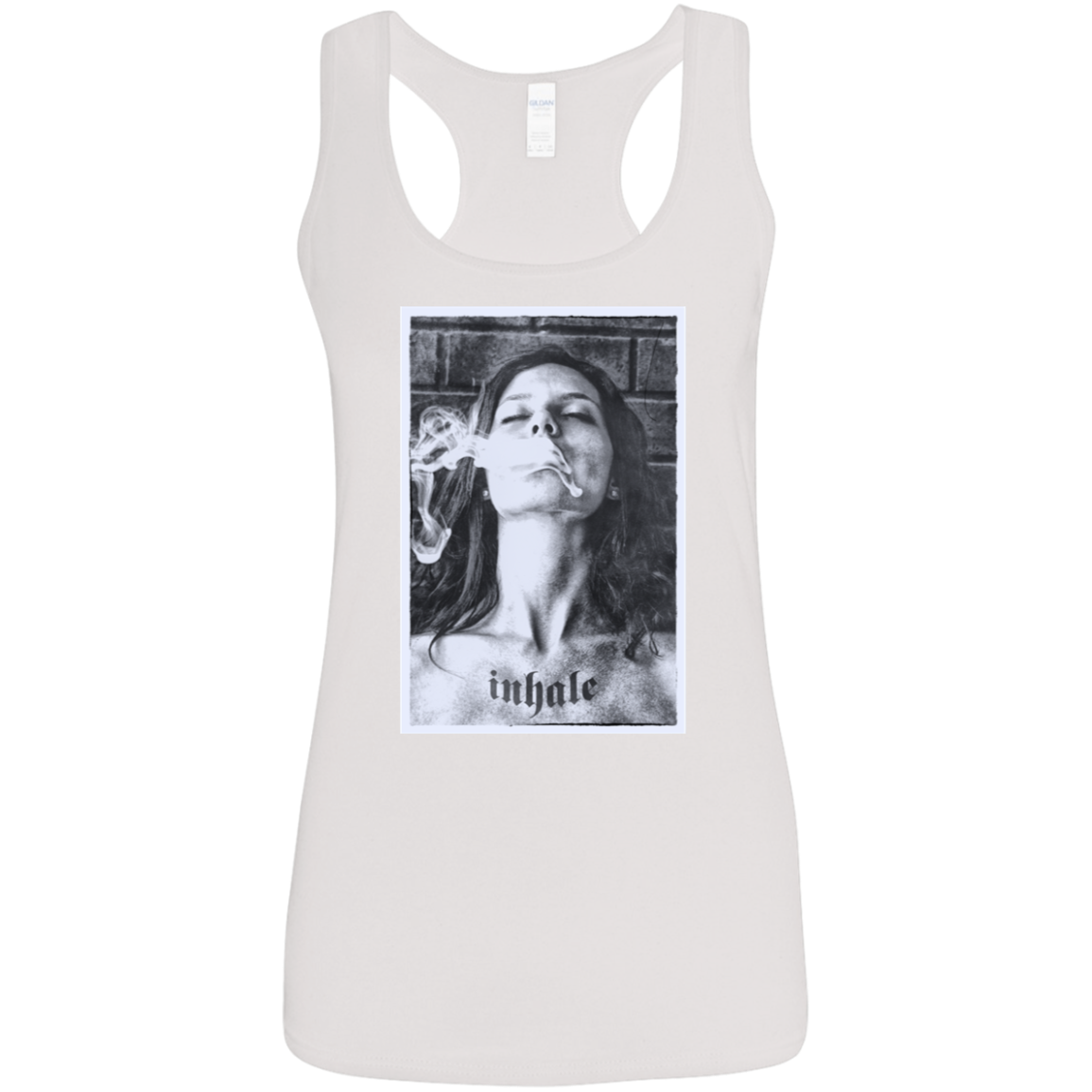 "INHALE" Ladies' Softstyle Racerback Tank