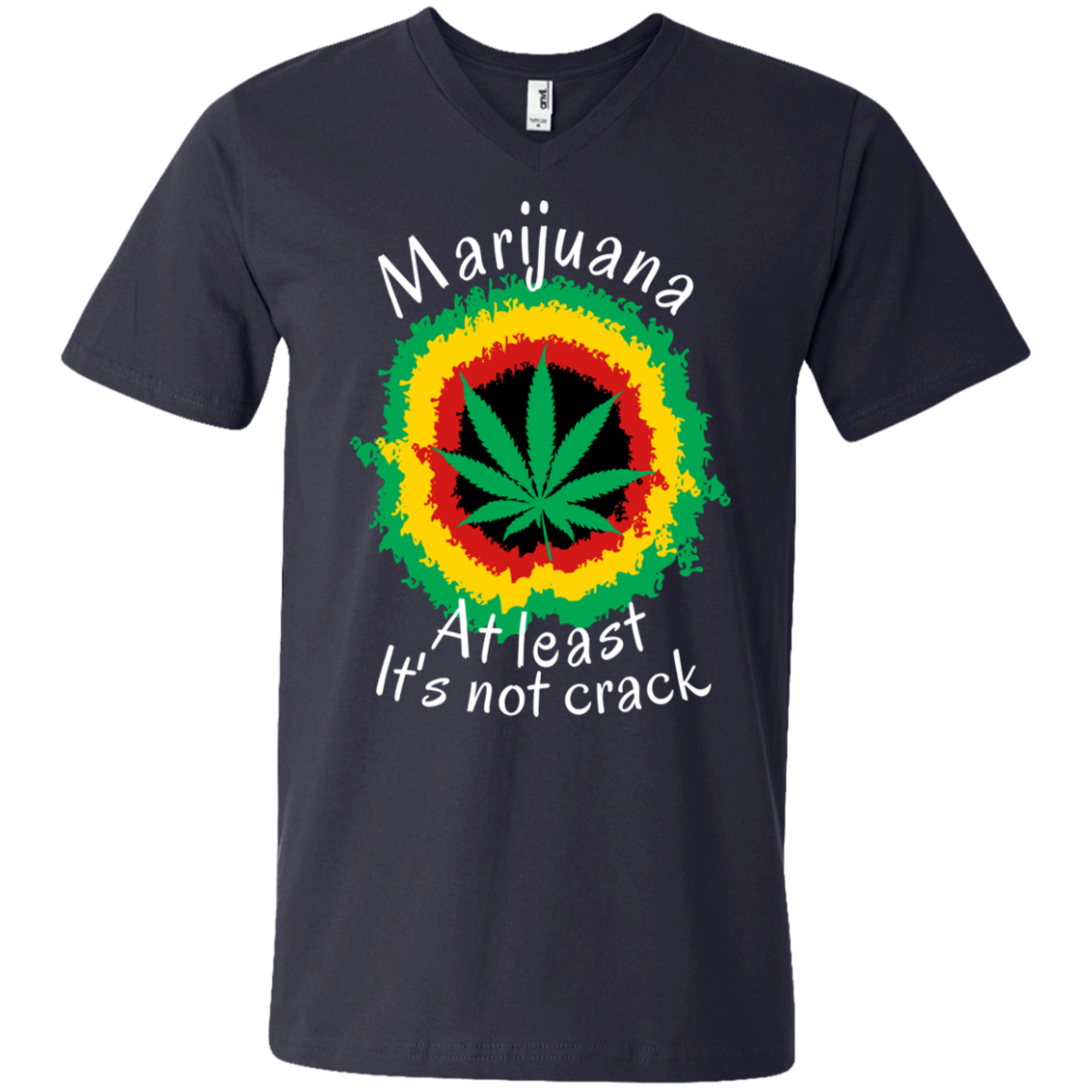 "AT LEAST ITS NOT CRACK" Men's Printed V-Neck T-Shirt