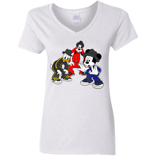 "CARTOON CYPHA" Ladies' 5.3 oz. V-Neck T-Shirt