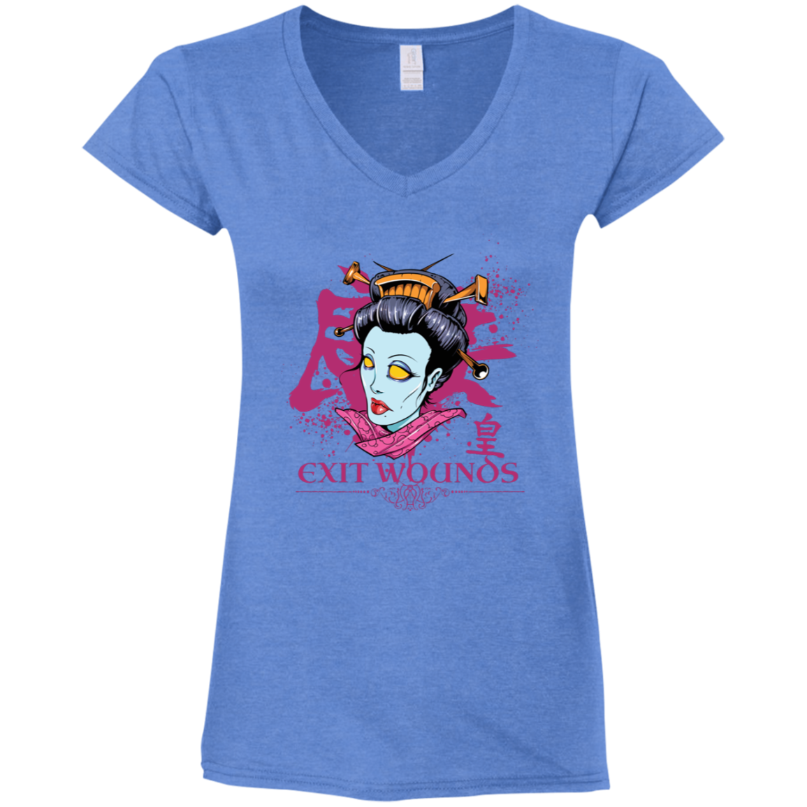 "EXIT WOUNDS" Ladies' Fitted Softstyle 4.5 oz V-Neck T-Shirt