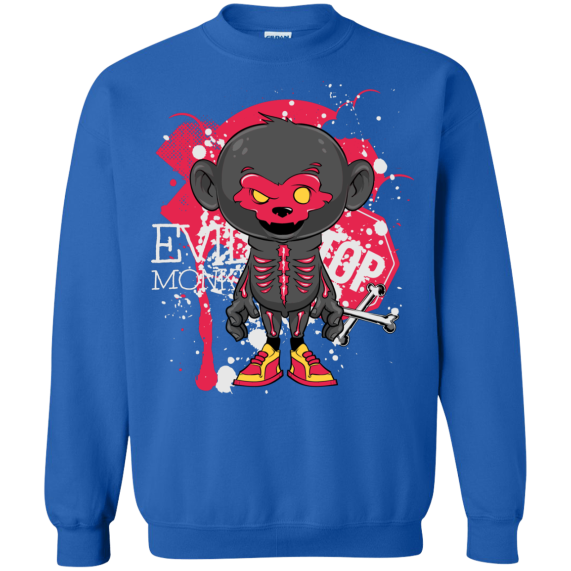 "EVIL MONKEY" Crewneck Pullover Sweatshirt  8 oz.