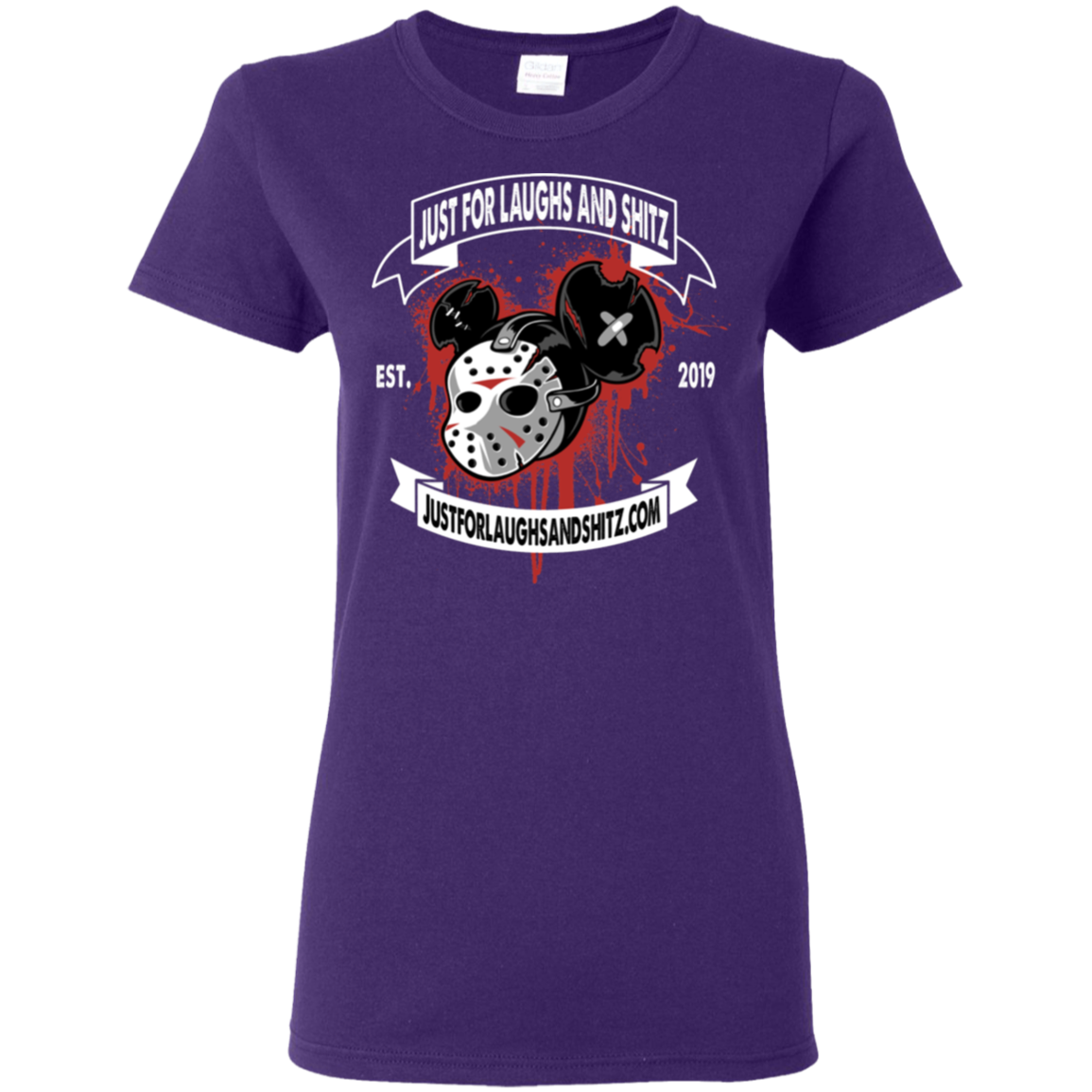 "MICKEY MASK" with white banner Ladies' 5.3 oz. T-Shirt