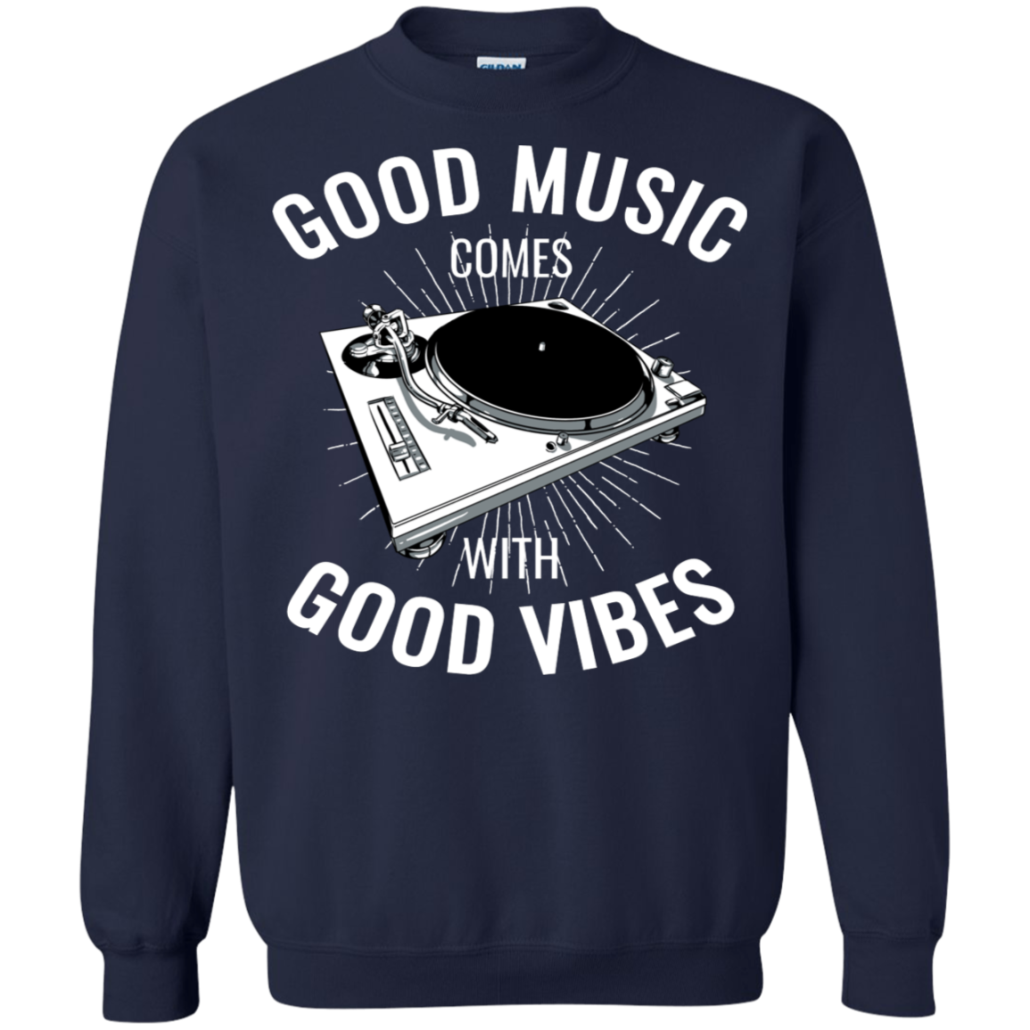 "GOOD VIBES" Crewneck Pullover Sweatshirt  8 oz.