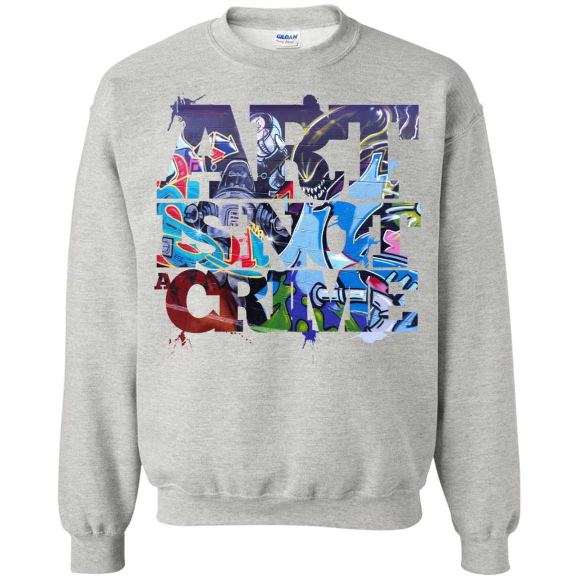 "NOT A CRIME" Crewneck Pullover Sweatshirt  8 oz.