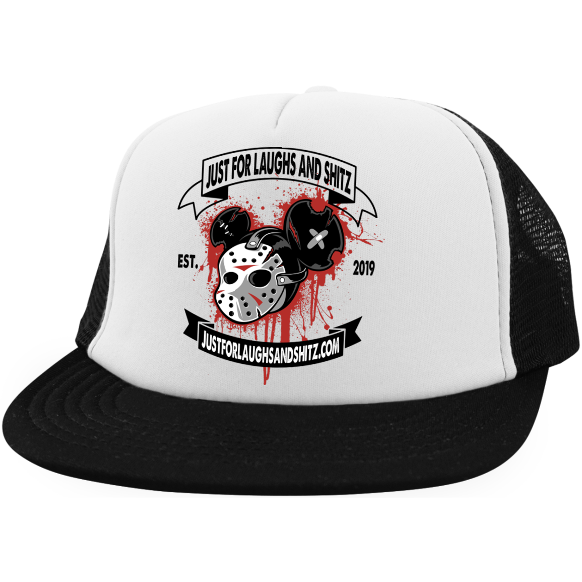 "MICKY MASK" with black banner Trucker Hat with Snapback