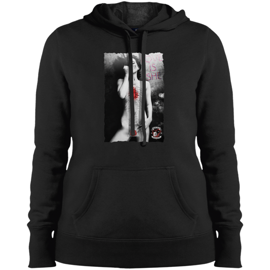 "LOVE IS SHE" Ladies' Pullover Hooded Sweatshirt