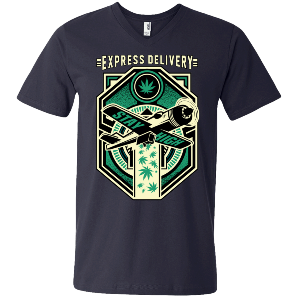 "EXPRESS DELIVERY" Men's Printed V-Neck T-Shirt