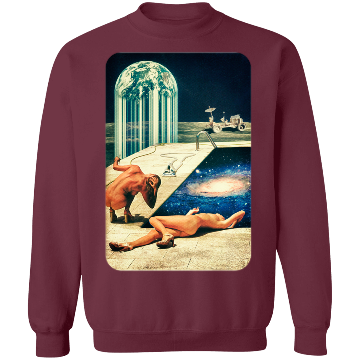 "MOON POOL" Crewneck Pullover Sweatshirt  8 oz.