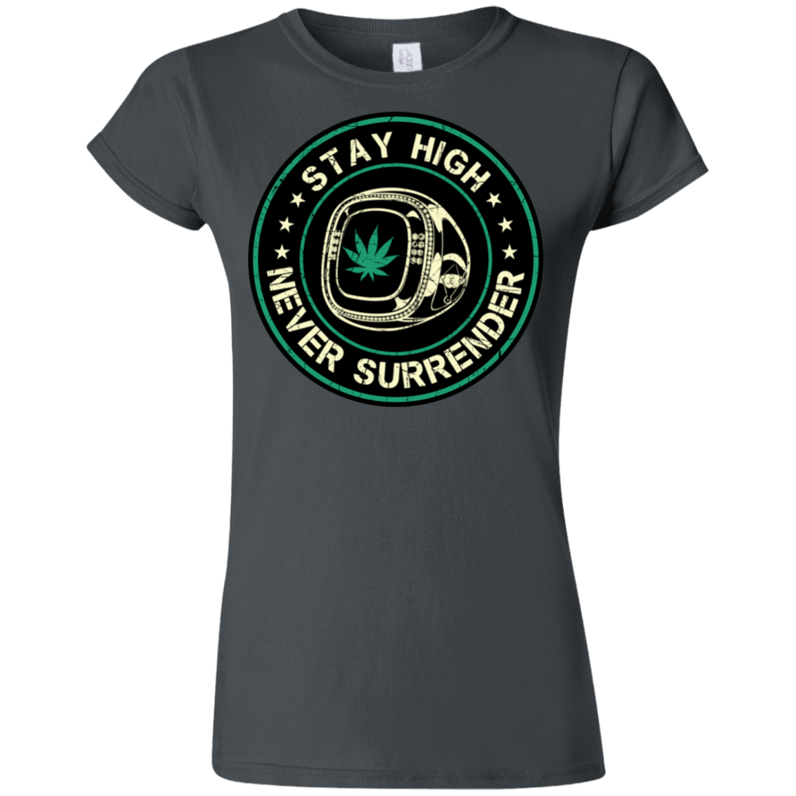 "NEVER SURRENDER" Softstyle Ladies' T-Shirt