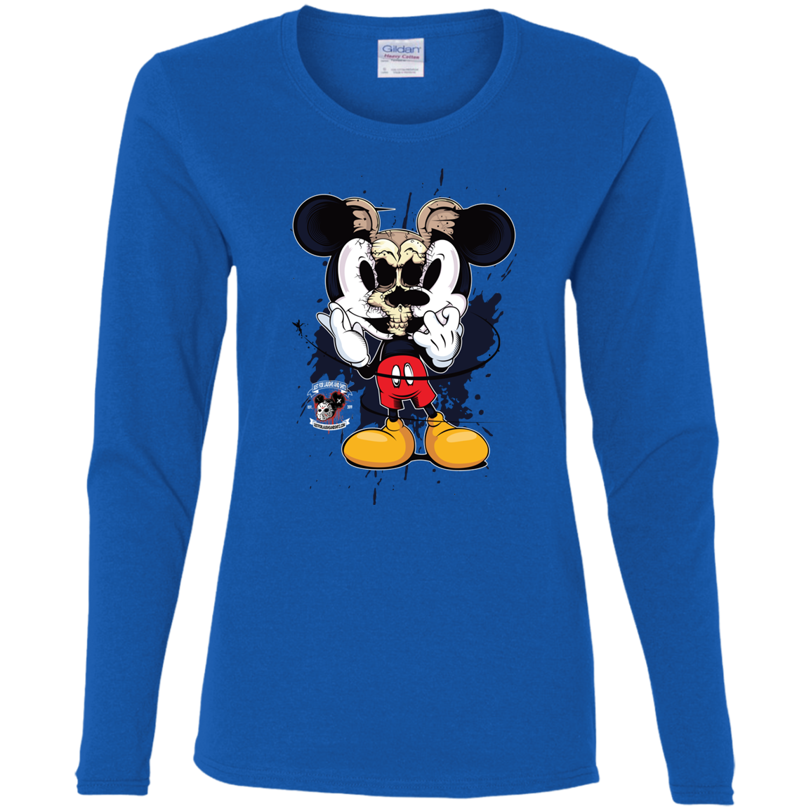 "SKULL MICKEY" Ladies' Cotton LS T-Shirt