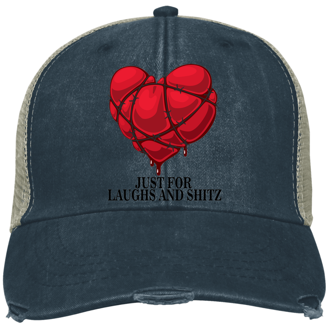 "MY BLOODY HEART" in black print Ollie Cap