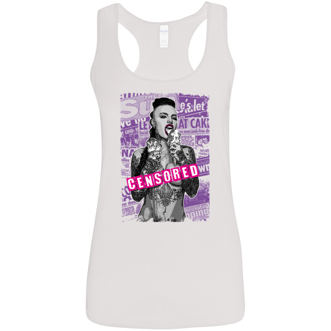 "CENSORED" Ladies' Softstyle Racerback Tank