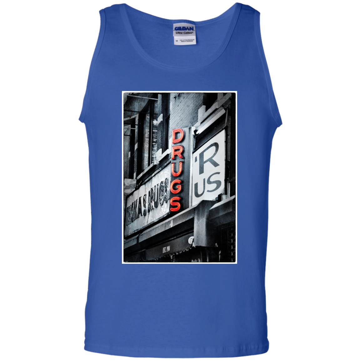 "DRUGS R US" 100% Cotton Tank Top