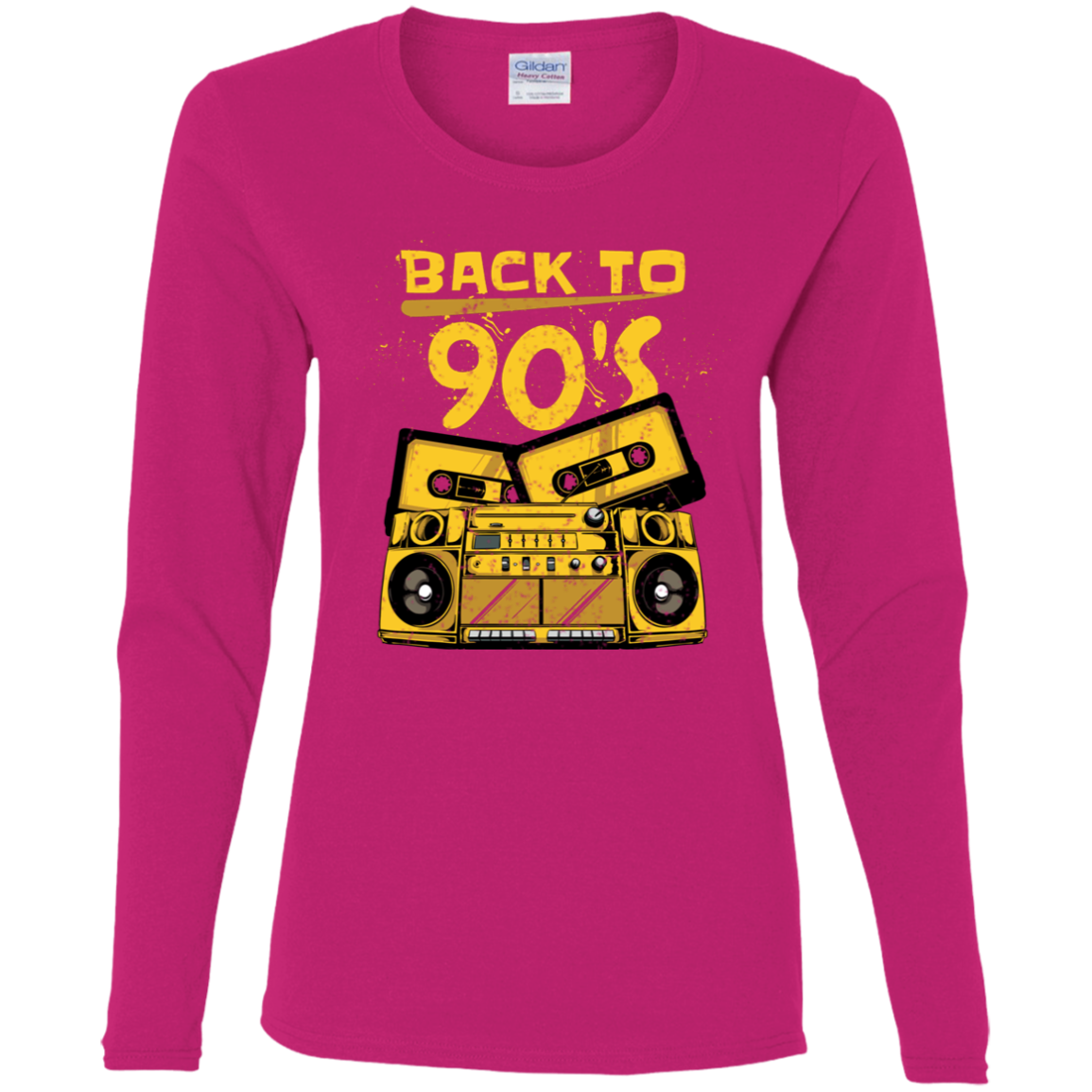 "BACK TO 90'S" Ladies' Cotton LS T-Shirt