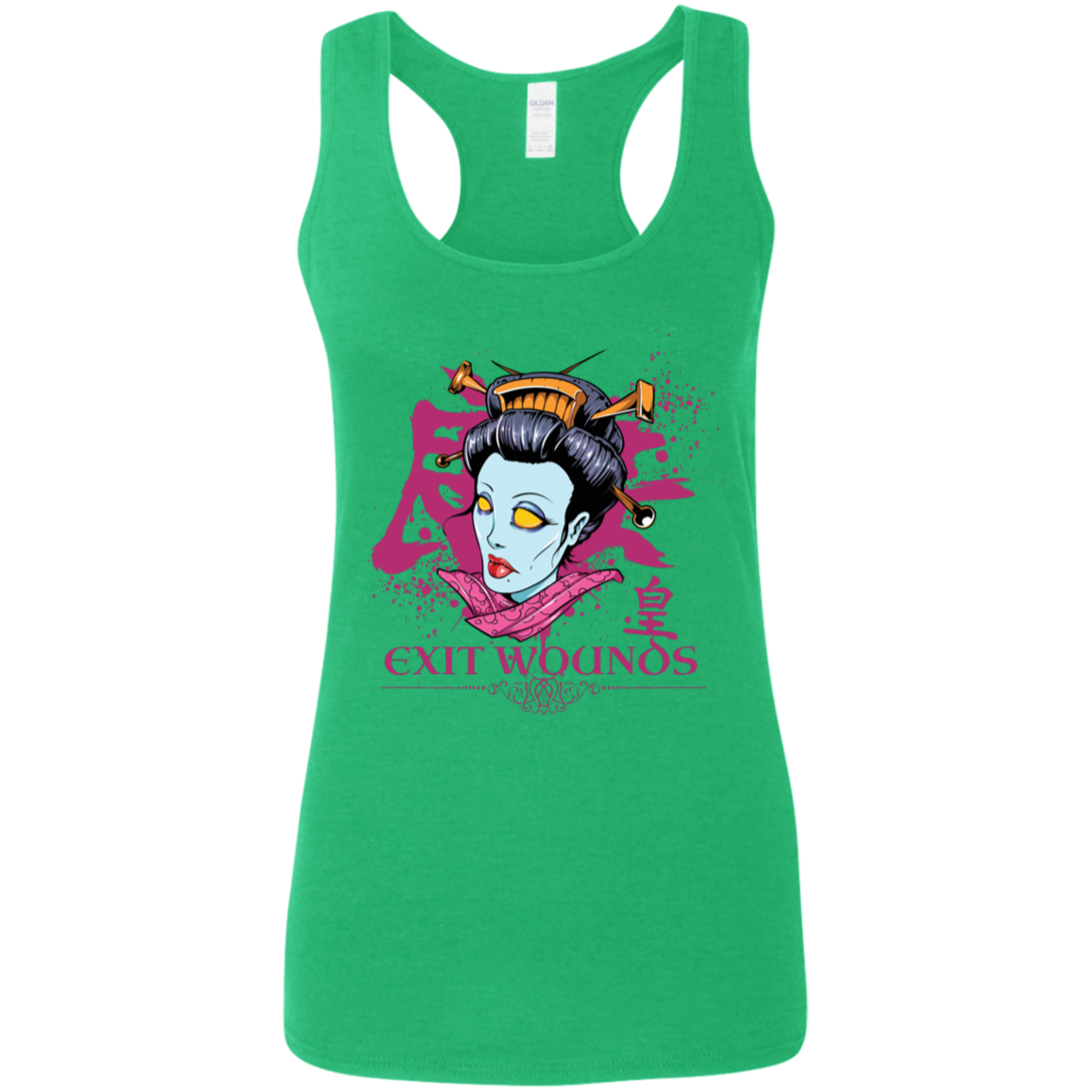 "EXIT WOUNDS" Ladies' Softstyle Racerback Tank