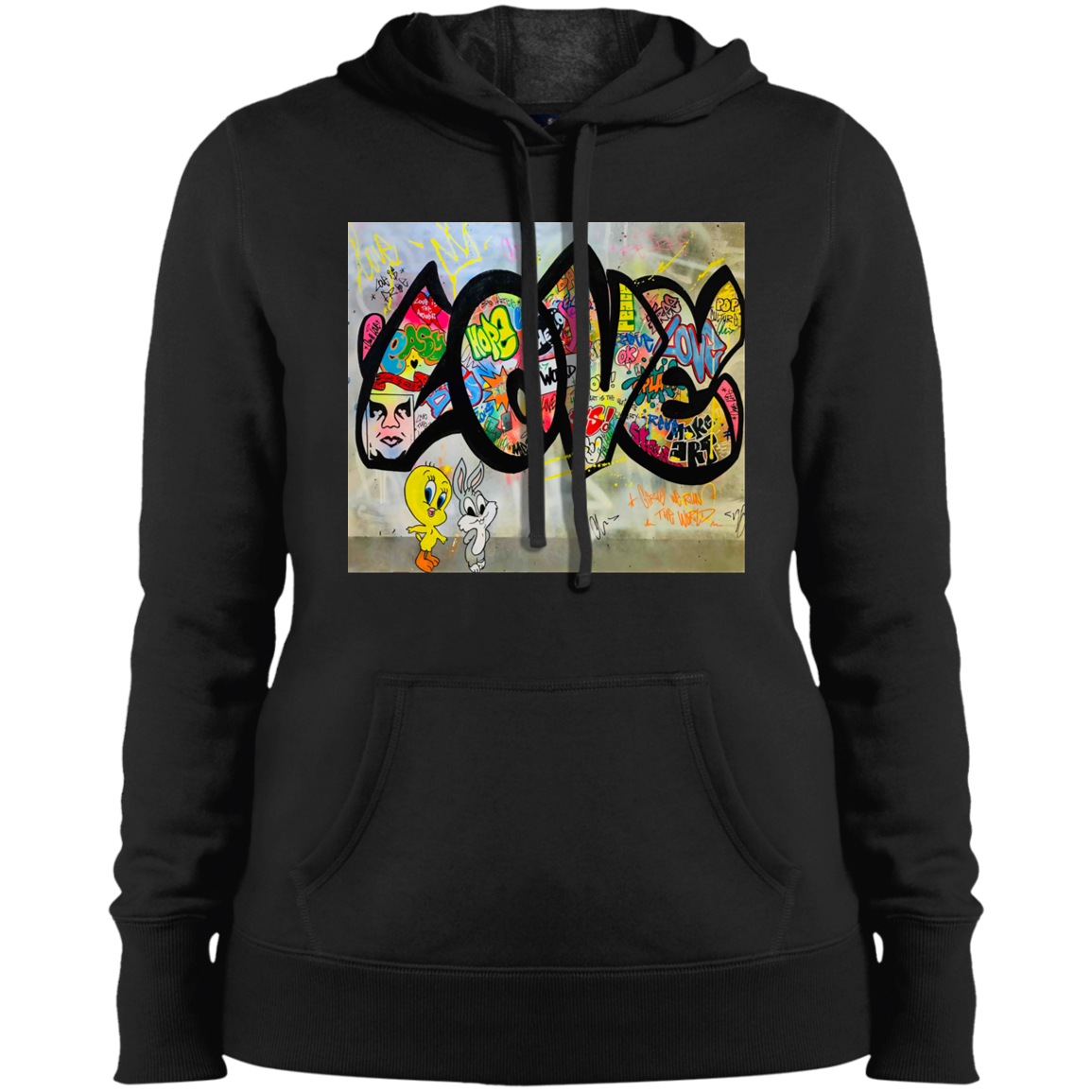 "LOVE" Ladies' Pullover Hooded Sweatshirt