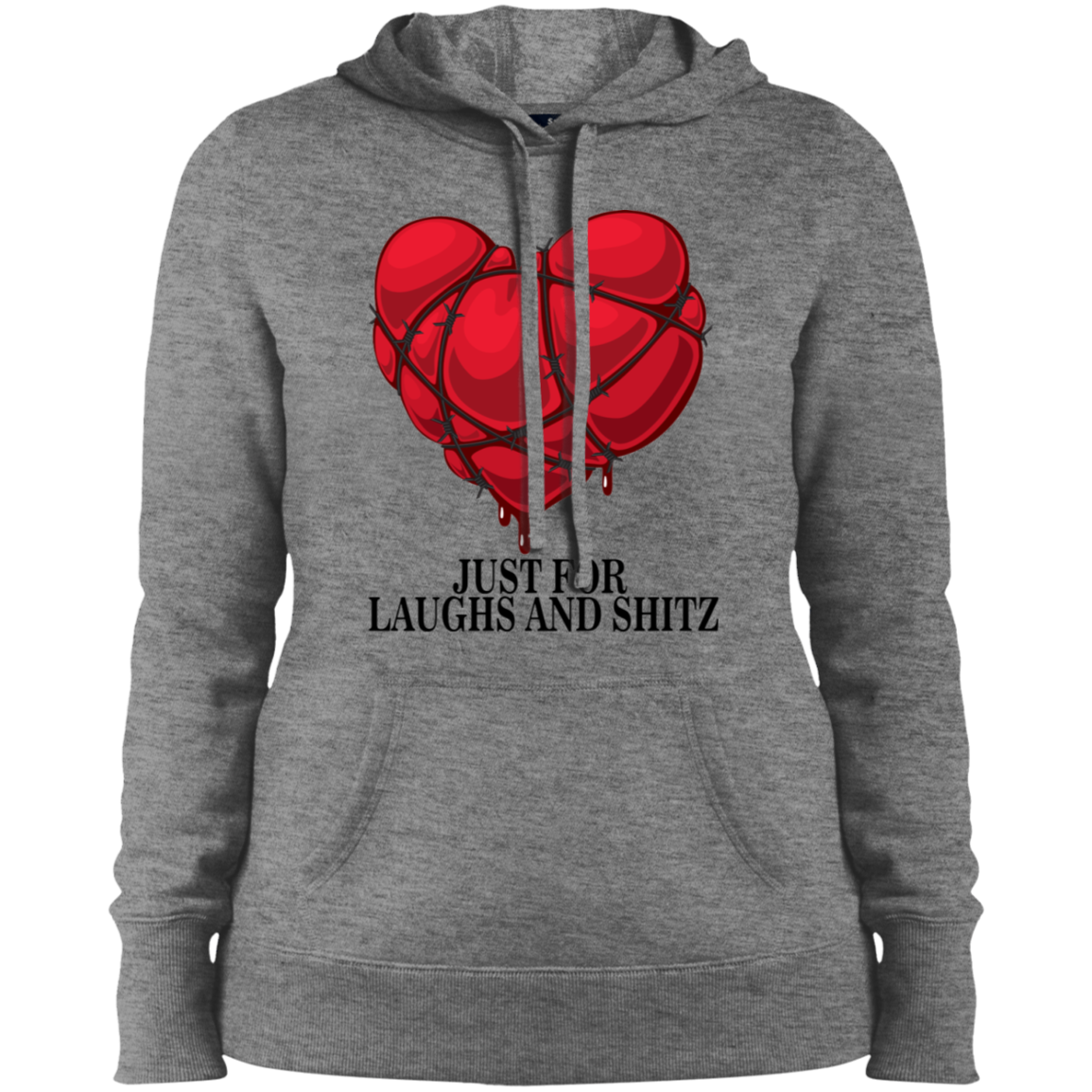 "MY BLOODY HEART" Ladies' Pullover Hooded Sweatshirt in black print