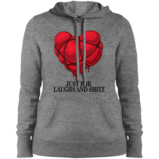 "MY BLOODY HEART" Ladies' Pullover Hooded Sweatshirt in black print