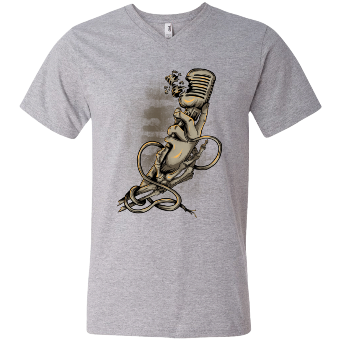 "MICROPHONE FIEND" Men's Printed V-Neck T-Shirt