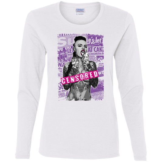 "CENSORED" Ladies' Cotton LS T-Shirt