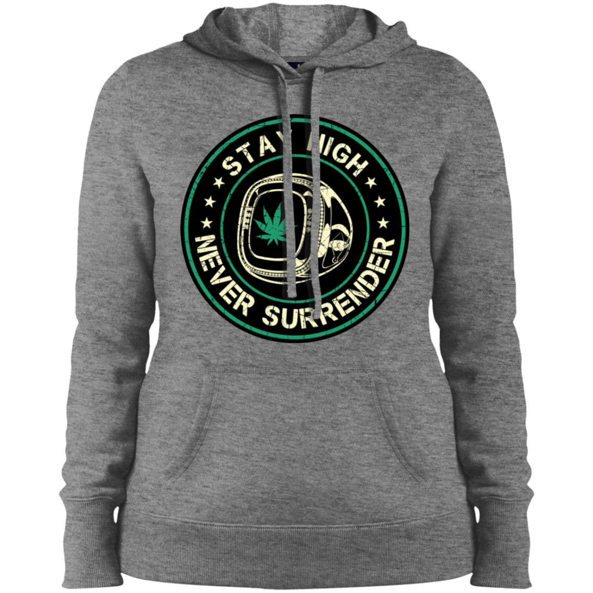 "NEVER SURRENDER" Ladies' Pullover Hooded Sweatshirt