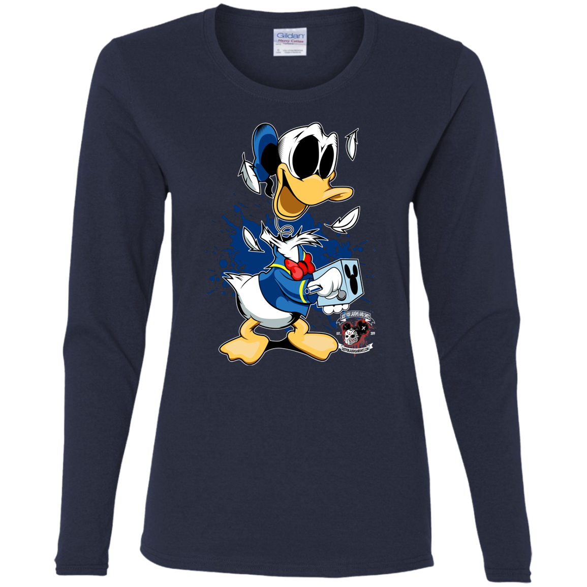 "DONALD IN A BOX" Ladies' Cotton LS T-Shirt