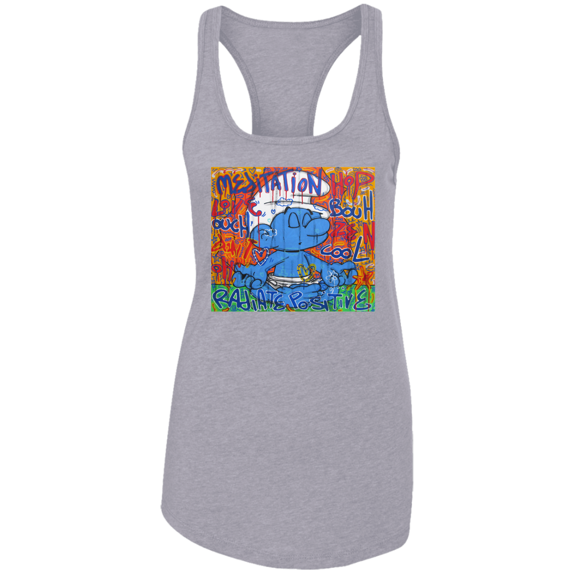 "MEDITATION SMURF" Ladies Ideal Racerback Tank