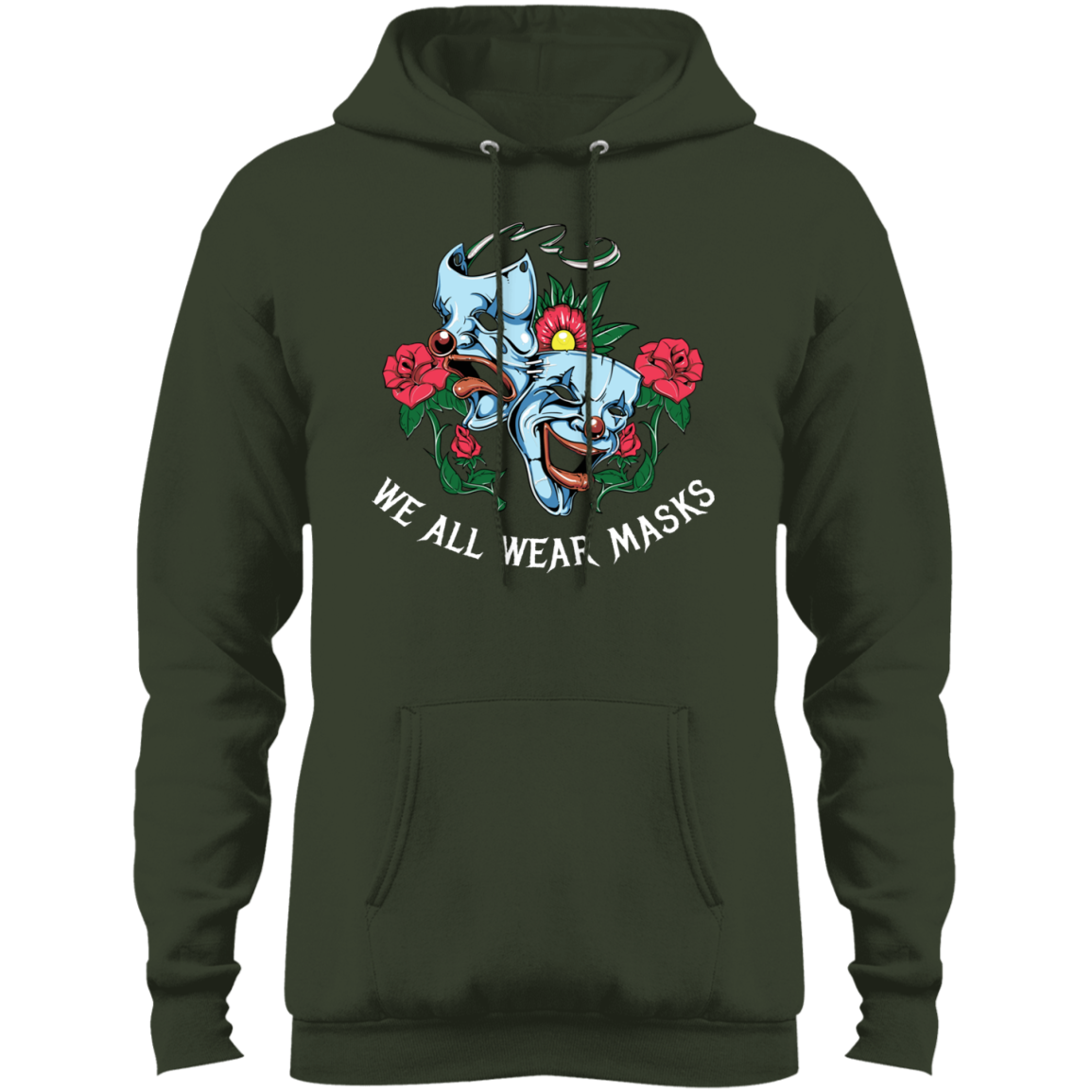 "WE ALL WEAR MASKS" Core Fleece Pullover Hoodie