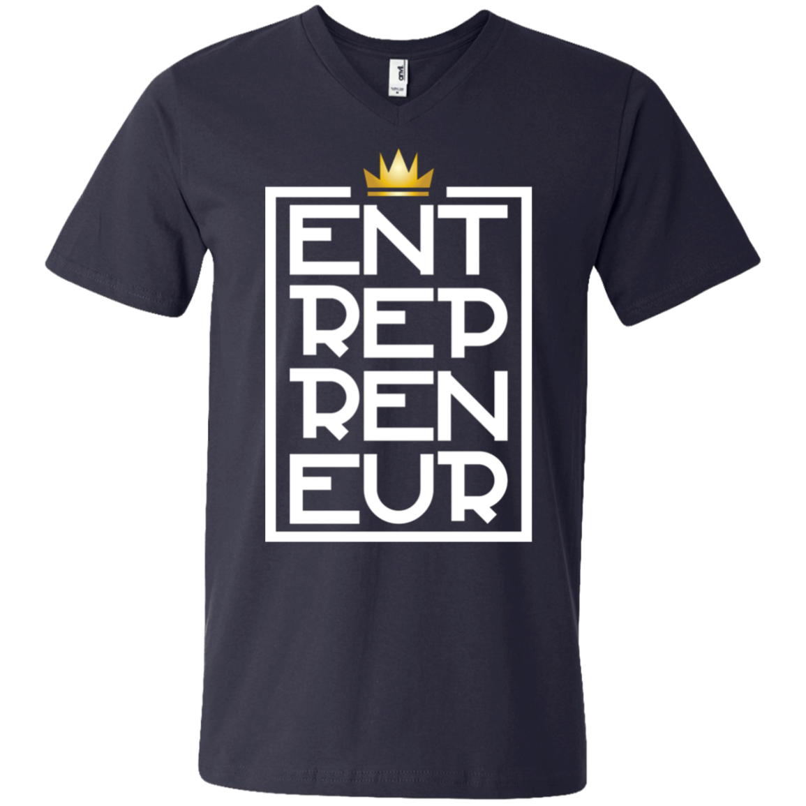 "KING ENTREPRENEUR" Men's Printed V-Neck T-Shirt