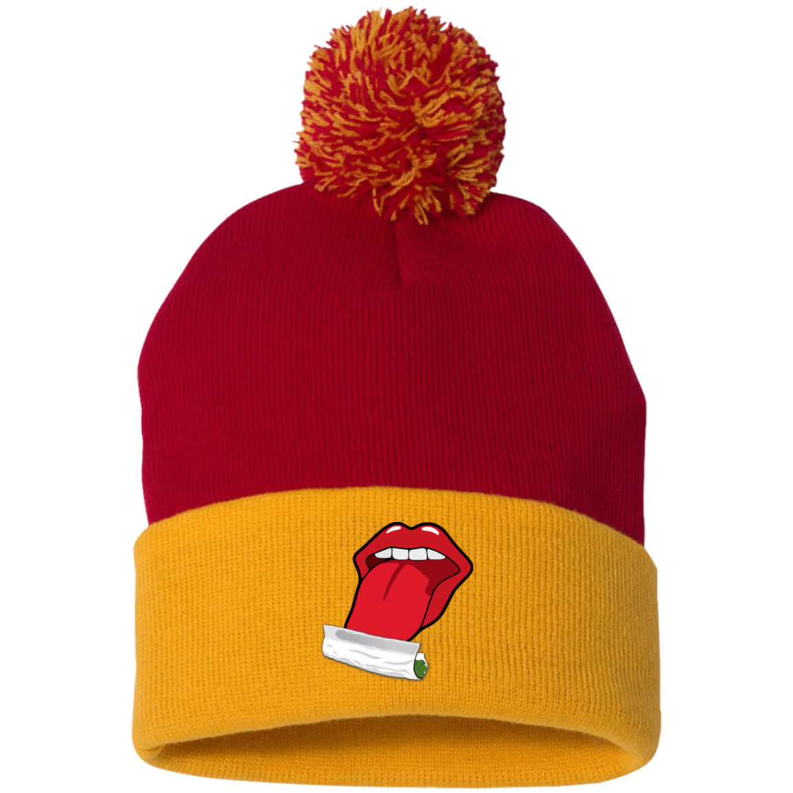 "ROLLING JOINT" Pom Pom Knit Cap