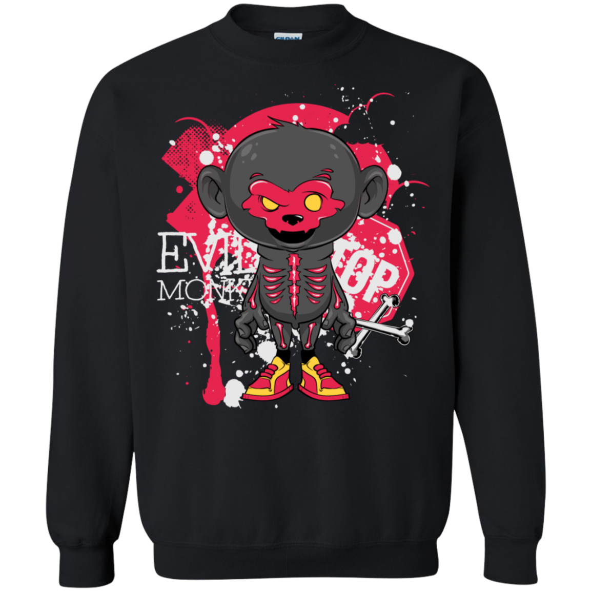 "EVIL MONKEY" Crewneck Pullover Sweatshirt  8 oz.